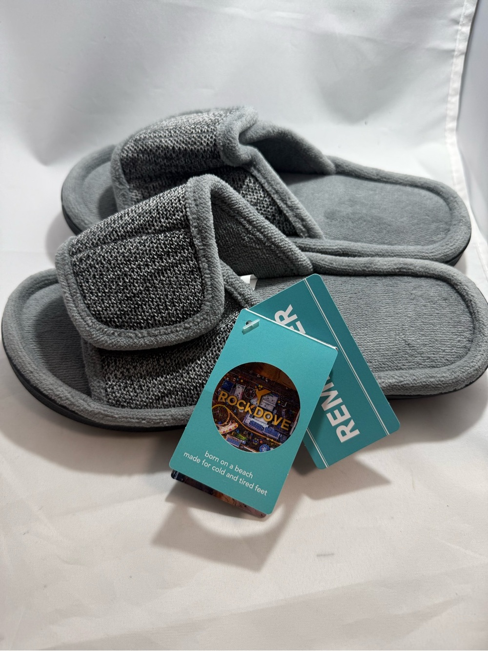 RockDove Women's Adjustable Gray Slide Slippers
